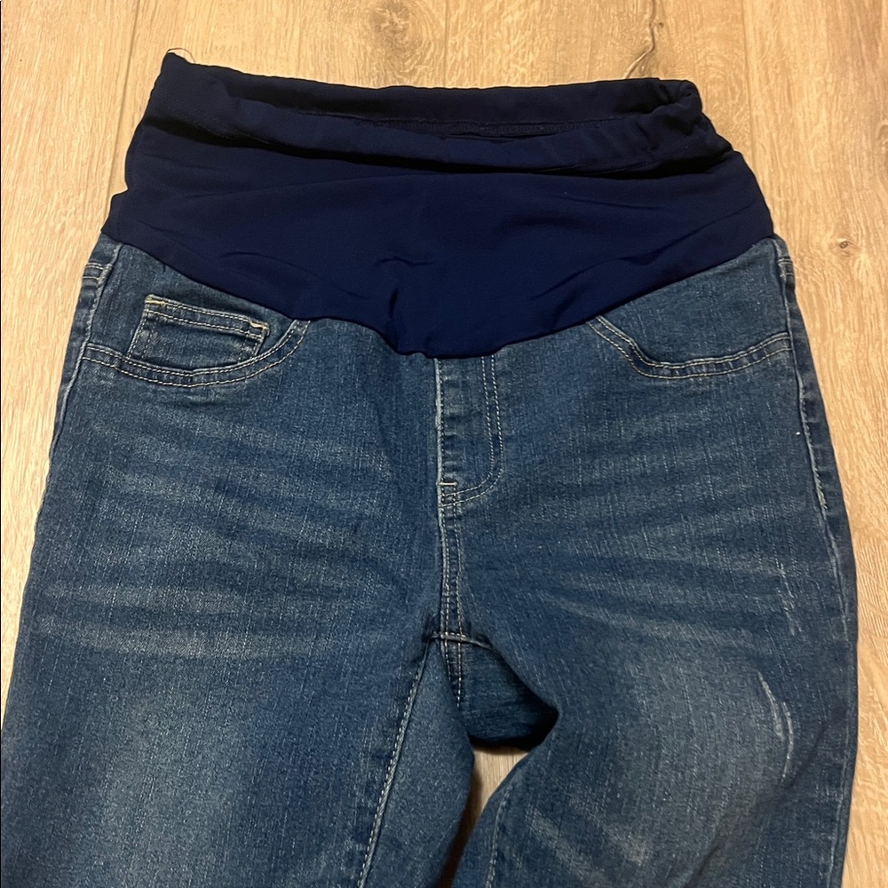 Women's Blue Maternity Jeans - Picture 2 of 3
